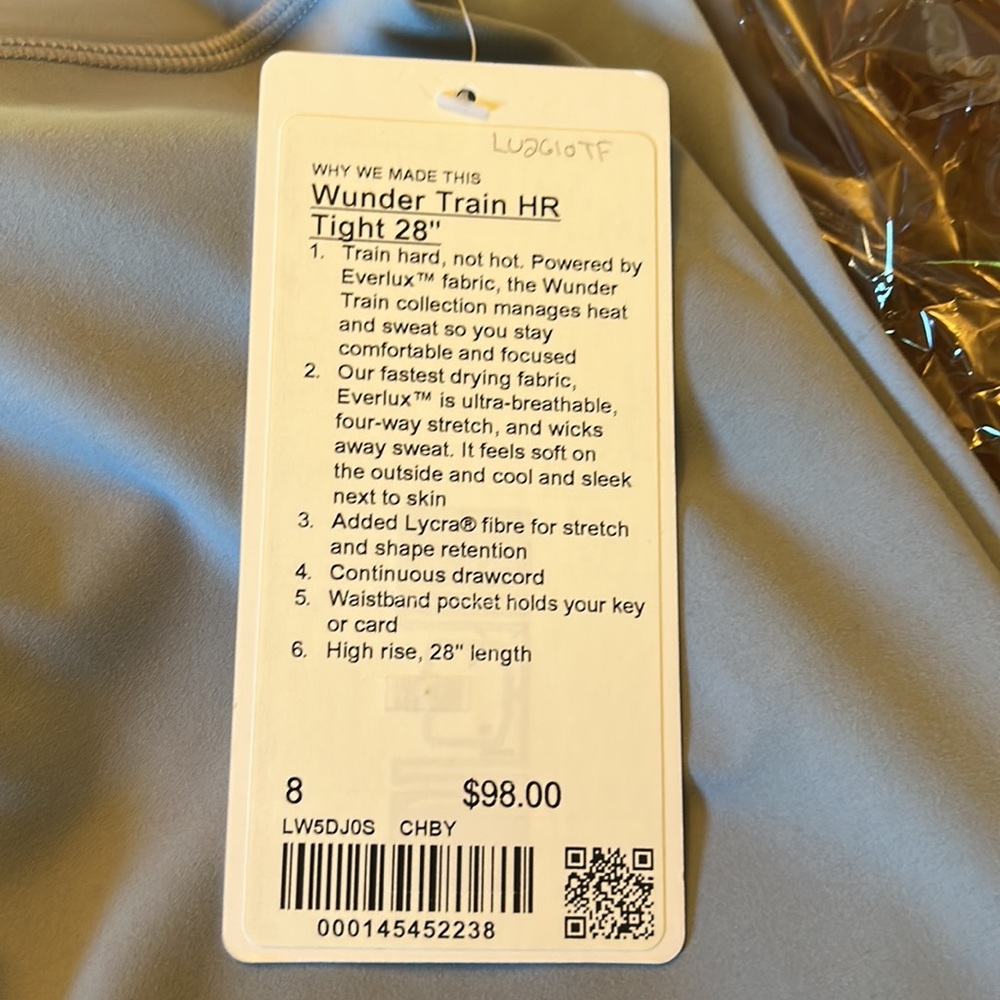 NWT Lululemon Wunder Train High Rise Tight 28” inseam Size 8 Color Chambray - Picture 5 of 8